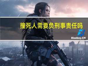 撞死人需要负刑事责任吗