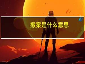 撤案是什么意思