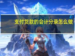 支付货款的会计分录怎么做