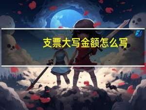 支票大写金额怎么写