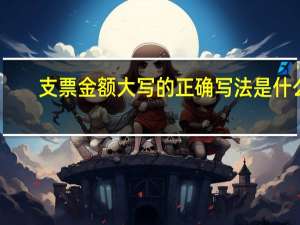 支票金额大写的正确写法是什么