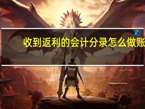 收到返利的会计分录怎么做账