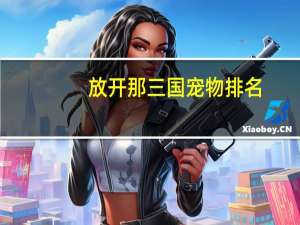 放开那三国宠物排名