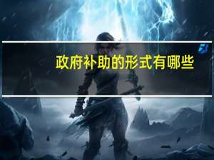 政府补助的形式有哪些