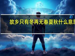故乡只有冬再无春夏秋什么意思