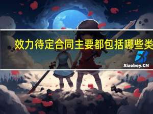 效力待定合同主要都包括哪些类型