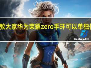 教大家华为荣耀zero手环可以单独使用吗
