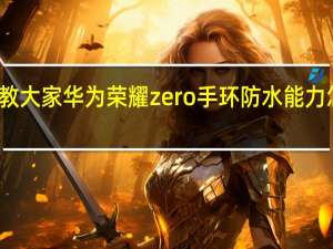 教大家华为荣耀zero手环防水能力怎么样