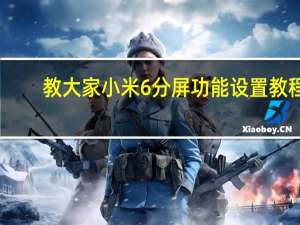 教大家小米6分屏功能设置教程