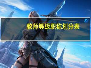 教师等级职称划分表