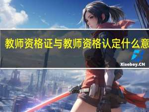 教师资格证与教师资格认定什么意思啊