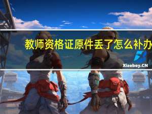 教师资格证原件丢了怎么补办