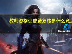 教师资格证成绩复核是什么意思