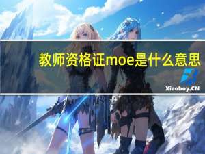 教师资格证moe是什么意思