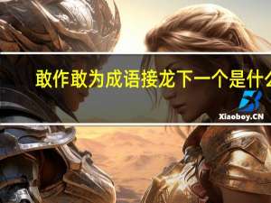 敢作敢为成语接龙下一个是什么（敢作敢为成语接龙）