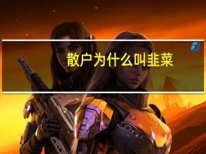 散户为什么叫韭菜