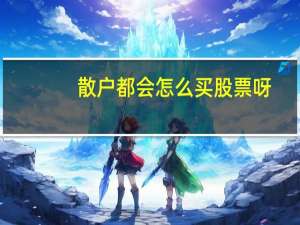 散户都会怎么买股票呀