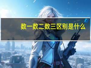数一数二数三区别是什么