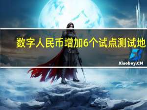 数字人民币增加6个试点测试地区
