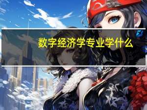数字经济学专业学什么