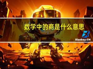 数学中的商是什么意思