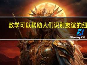 数学可以帮助人们识别友谊的纽带
