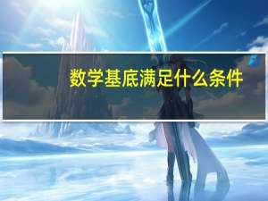 数学基底满足什么条件（数学基底）