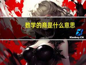 数学的商是什么意思