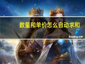 数量和单价怎么自动求和