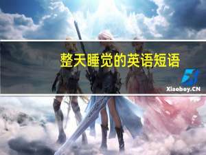 整天睡觉的英语短语