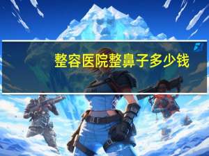 整容医院整鼻子多少钱(做鼻子整形需要多少钱啊)