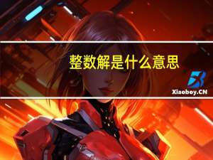 整数解是什么意思