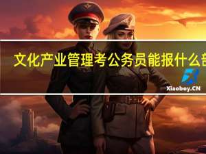 文化产业管理考公务员能报什么部门