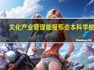 文化产业管理能报那些本科学校啊