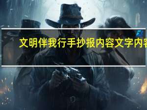 文明伴我行手抄报内容文字内容（文明伴我行手抄报内容）