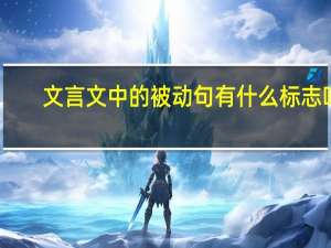 文言文中的被动句有什么标志吗
