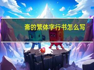 斋的繁体字行书怎么写（斋的繁体字）