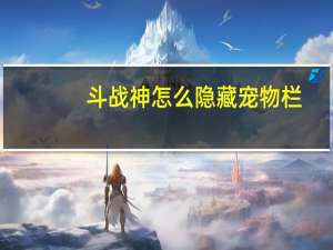 斗战神怎么隐藏宠物栏