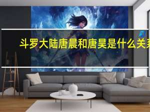 斗罗大陆唐晨和唐昊是什么关系（斗罗大陆唐晨）