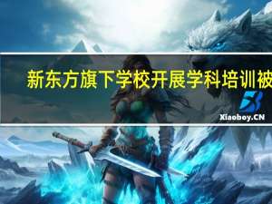 新东方旗下学校开展学科培训被罚