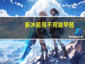 新冰箱用不用除甲醛