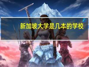 新加坡大学是几本的学校