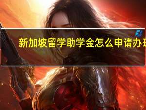 新加坡留学助学金怎么申请办理