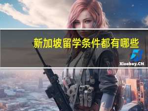 新加坡留学条件都有哪些