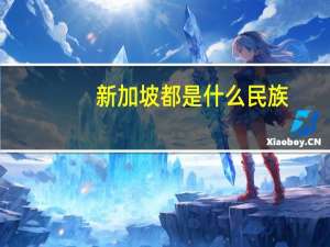 新加坡都是什么民族
