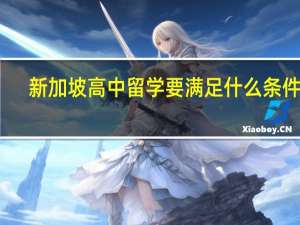 新加坡高中留学要满足什么条件呢