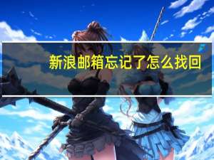 新浪邮箱忘记了怎么找回（新浪邮箱密码忘记了怎么找回）