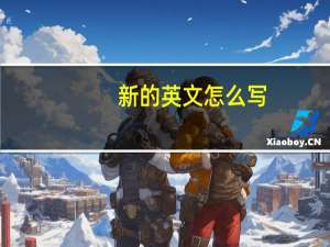 新的英文怎么写