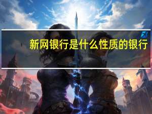 新网银行是什么性质的银行