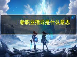 新职业指导是什么意思